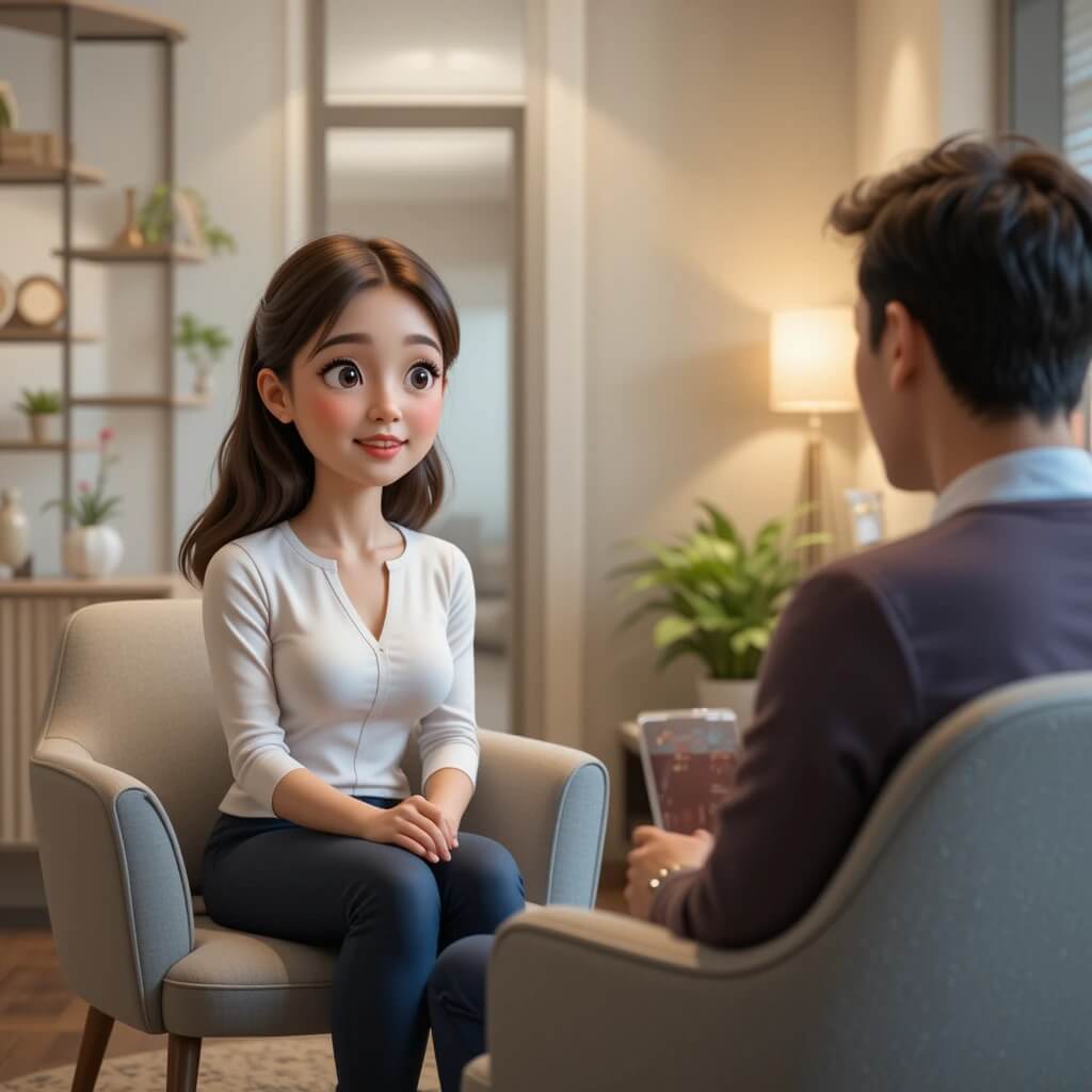 社内相談体制の整備と相談員研修 相談員に相談している様子